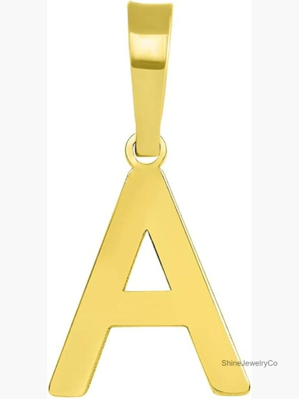 14k Solid Gold Dainty Initial Charm Block Letter Pendant Necklace